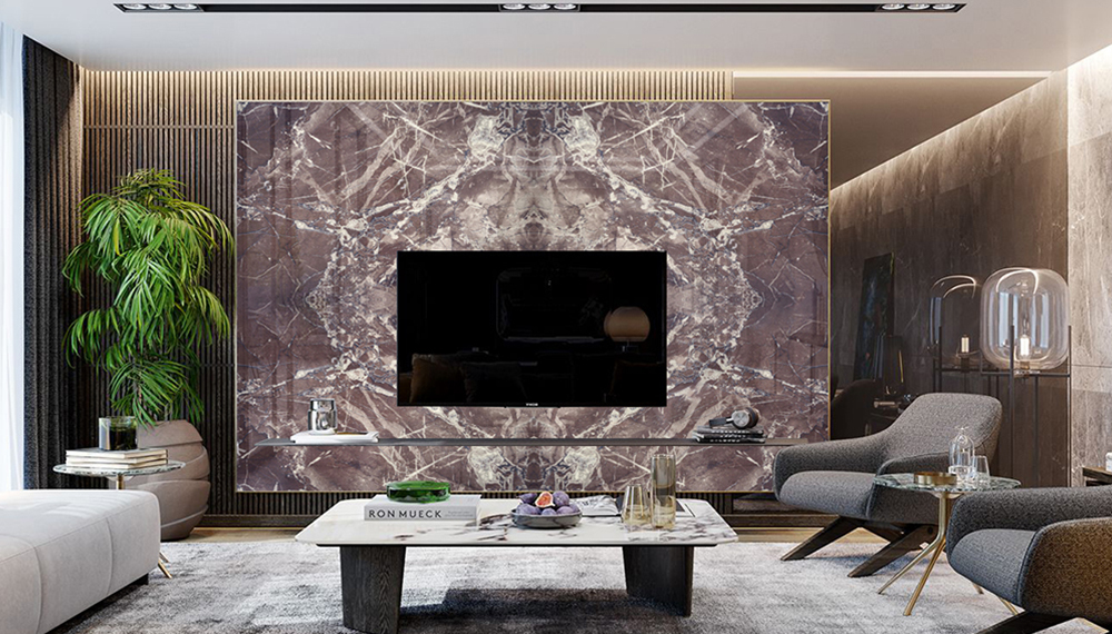 phòng mẫu tấm ốp tường vân đá