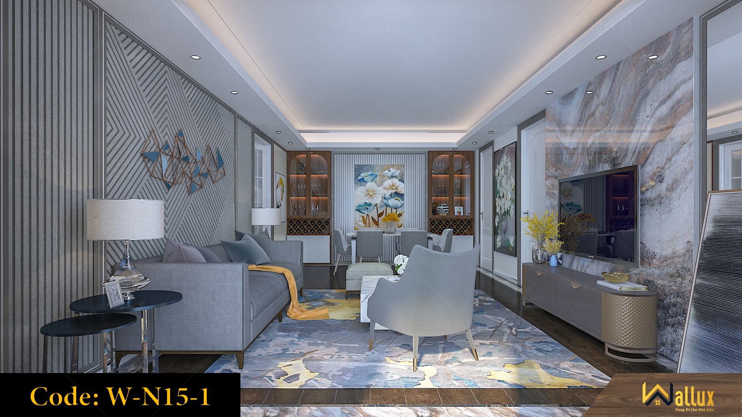 phòng mẫu tấm ốp tường Wallux