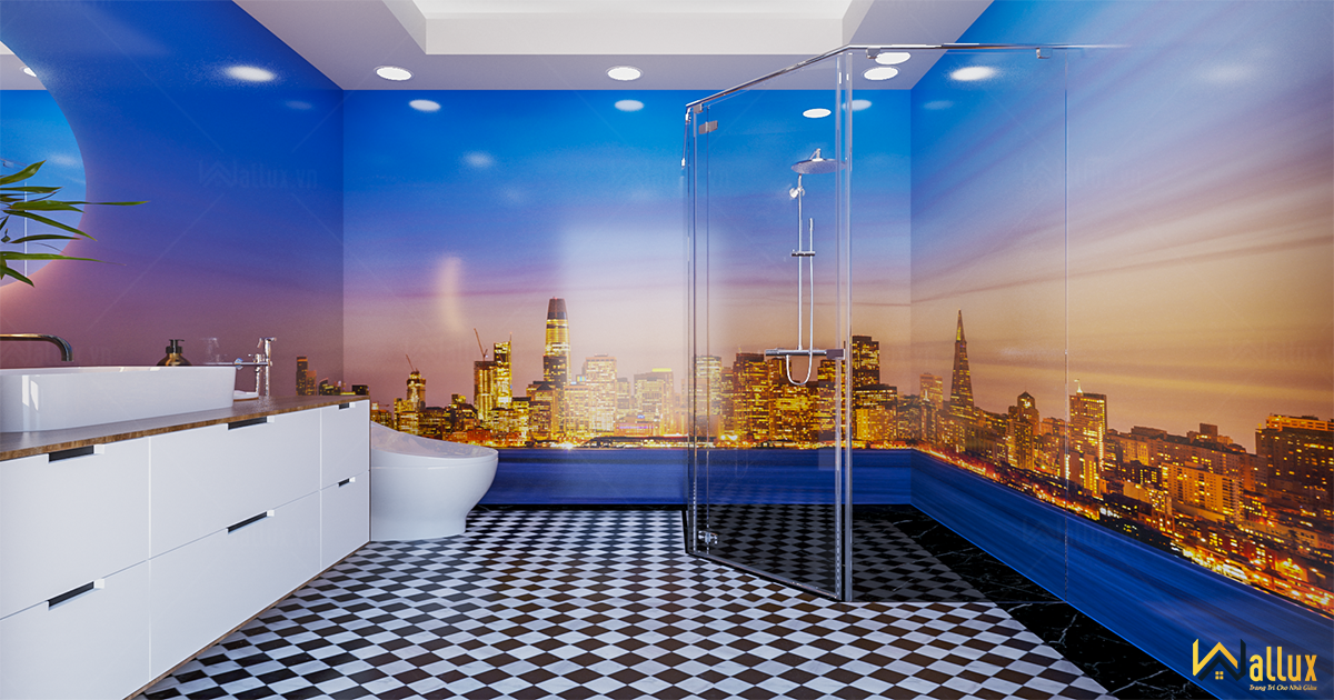 Phòng mẫu tranh ốp tường cho nhà tắm