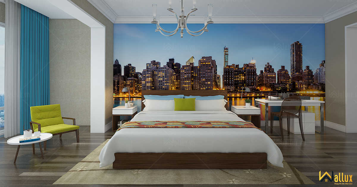 Phòng mẫu tranh ốp tường cho phòng ngủ