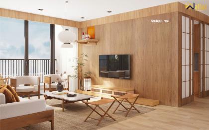 Tường cải tạo hoặc anh chị nào mà không thích sơn thì chọn tấm ốp tường 3 lớp Haliboo này nhé