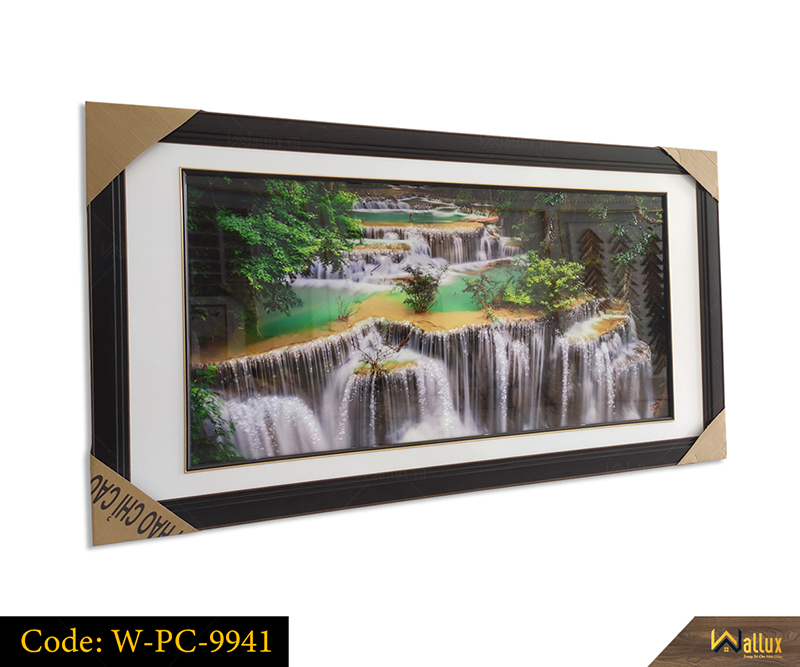 Tranh treo tường pha lê tráng gương phong cảnh suối nước W-PC-9941