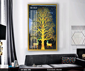 TRANH PHA LÊ ĐÔI HƯƠU TÀI LỘC EP-BHL-496