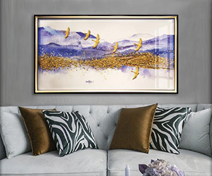 tranh ánh kim đàn hạc tung cánh