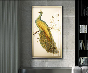 tranh ánh kim khổng tước kiêu sa