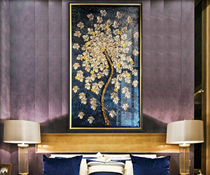 tranh ánh kim lá phong