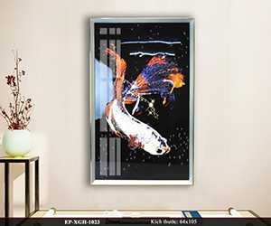 tranh pha lê các chép Koi tam sắc