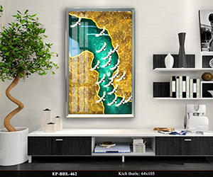 tranh pha lê hạc trắng trường thọ