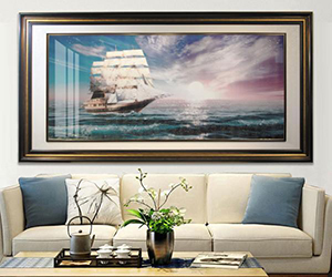 Tranh pha lê tráng gương thuận buồm xuôi gió