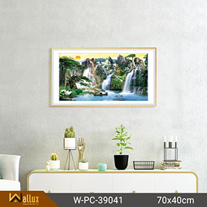 tranh pha lê tráng gương wallux