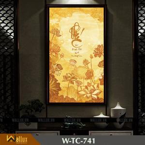 tranh trúc chỉ chạm nét ánh kim