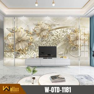 Tranh hoa tráng gương ốp vách W-OTD-1181