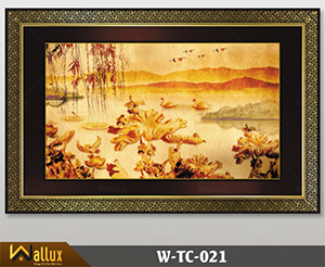 Tranh trúc chỉ chạm nét ánh kim