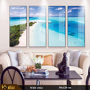 Bộ tranh treo tường pha lê tráng gương biển Maldives WHT-1013