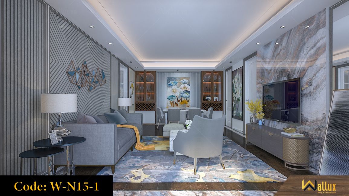 Phối cảnh tấm lam ốp tường Wallux