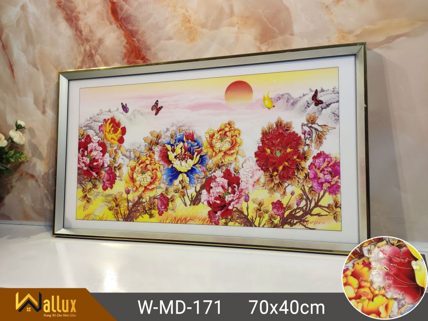 tranh pha lê tráng gương wallux