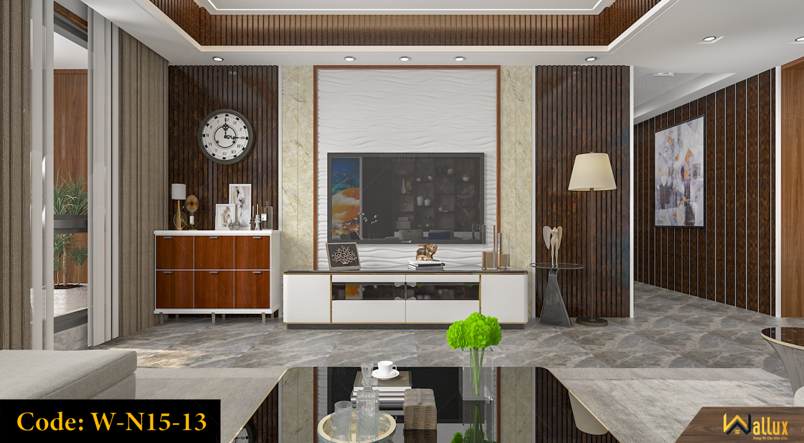 Phối cảnh tấm lam ốp tường Wallux