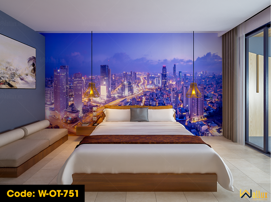 phòng mẫu tranh ốp tường phòng ngủ