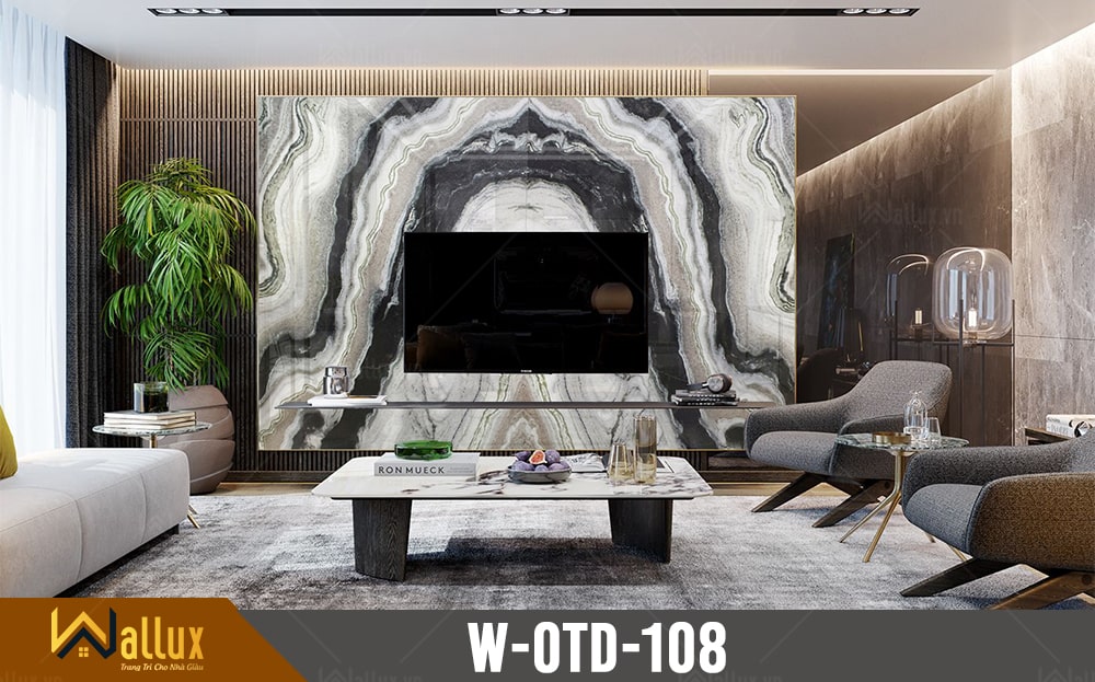 phòng mẫu tấm ốp tường tráng gương Wallux