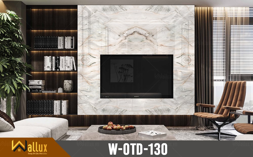 phòng mẫu tấm ốp tường tráng gương Wallux