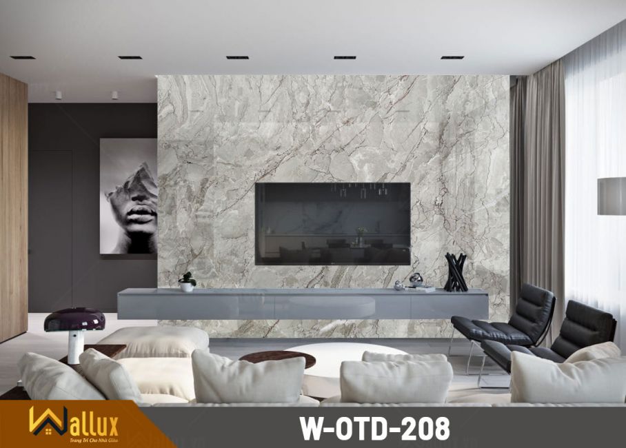 Tấm ốp tường tráng gương trang trí bức vách tivi