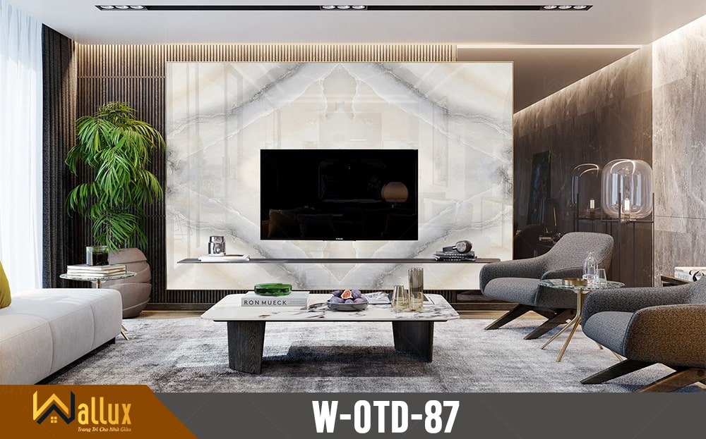 phòng mẫu tấm ốp tường tráng gương Wallux
