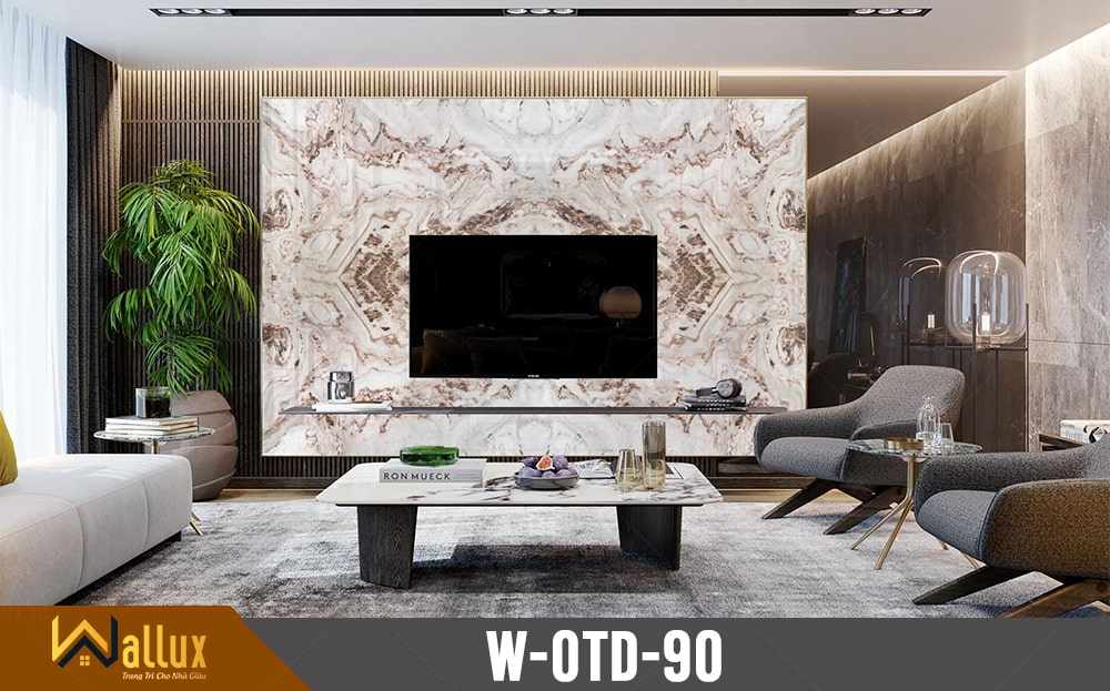 phòng mẫu tấm ốp tường tráng gương Wallux