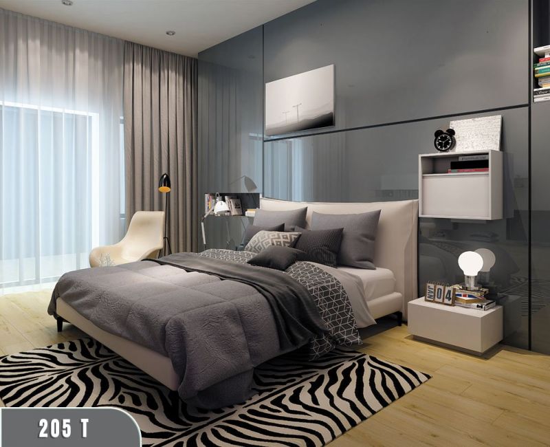 phối cảnh mdf bóng gương cho tủ quần áo 